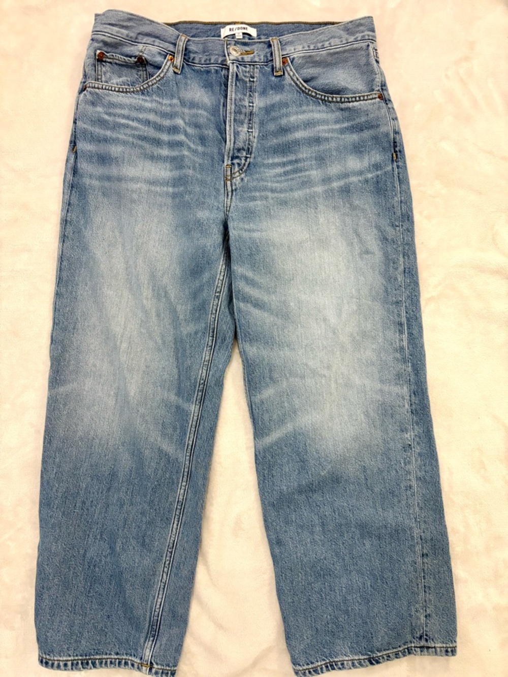 RE-DONE Light Blue washed Straight-Leg Jeans